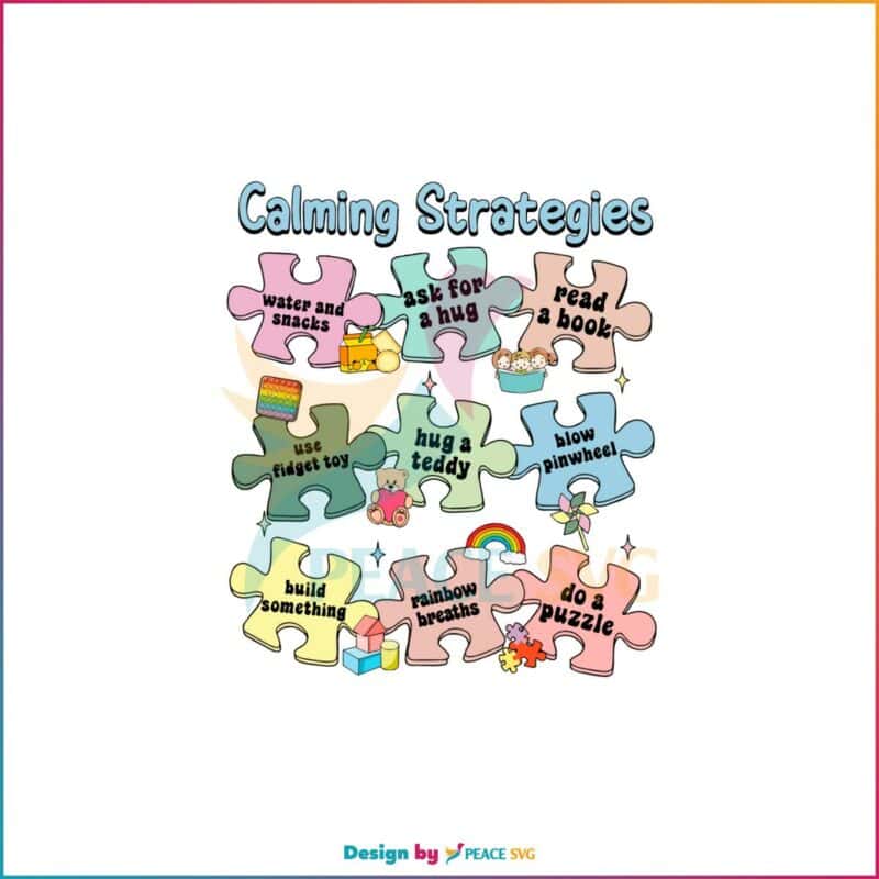 Autism Awareness Teacher Calming Down Autism Candy Heart SVG Cutting Files