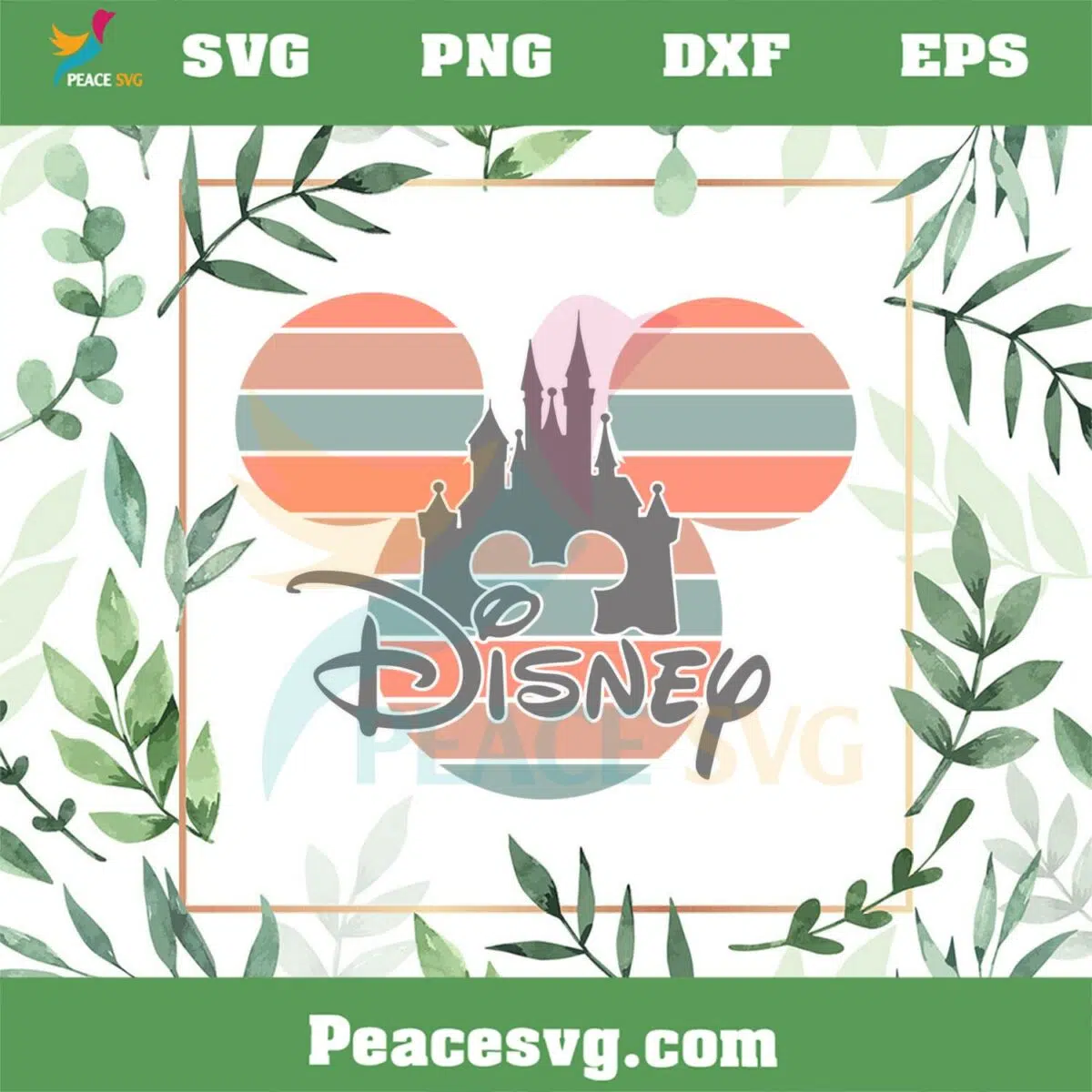 Vintage Mickey Ear Disney Castle Svg Graphic Designs Files