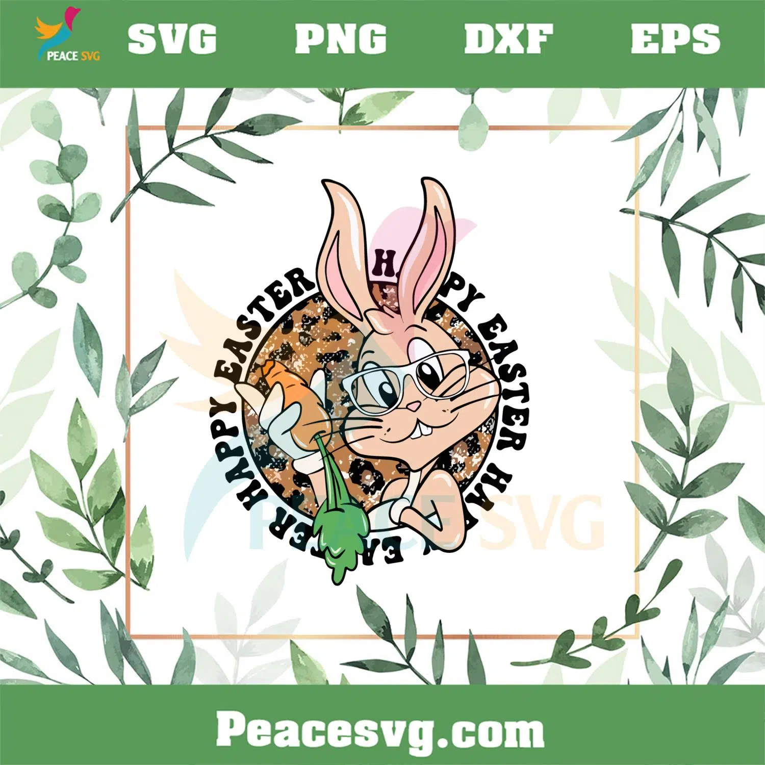 Happy Easter Bunny Leopard Cute Easter Bunny SVG Cutting Files