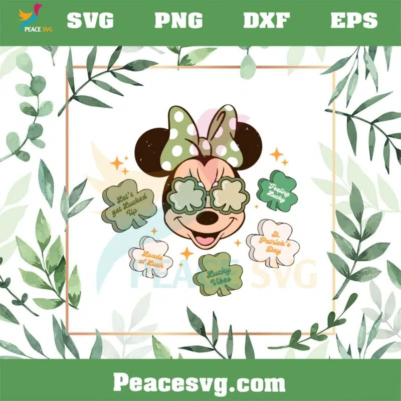 St Patrick’s Day Minnie Shamrock SVG For Cricut Sublimation Files