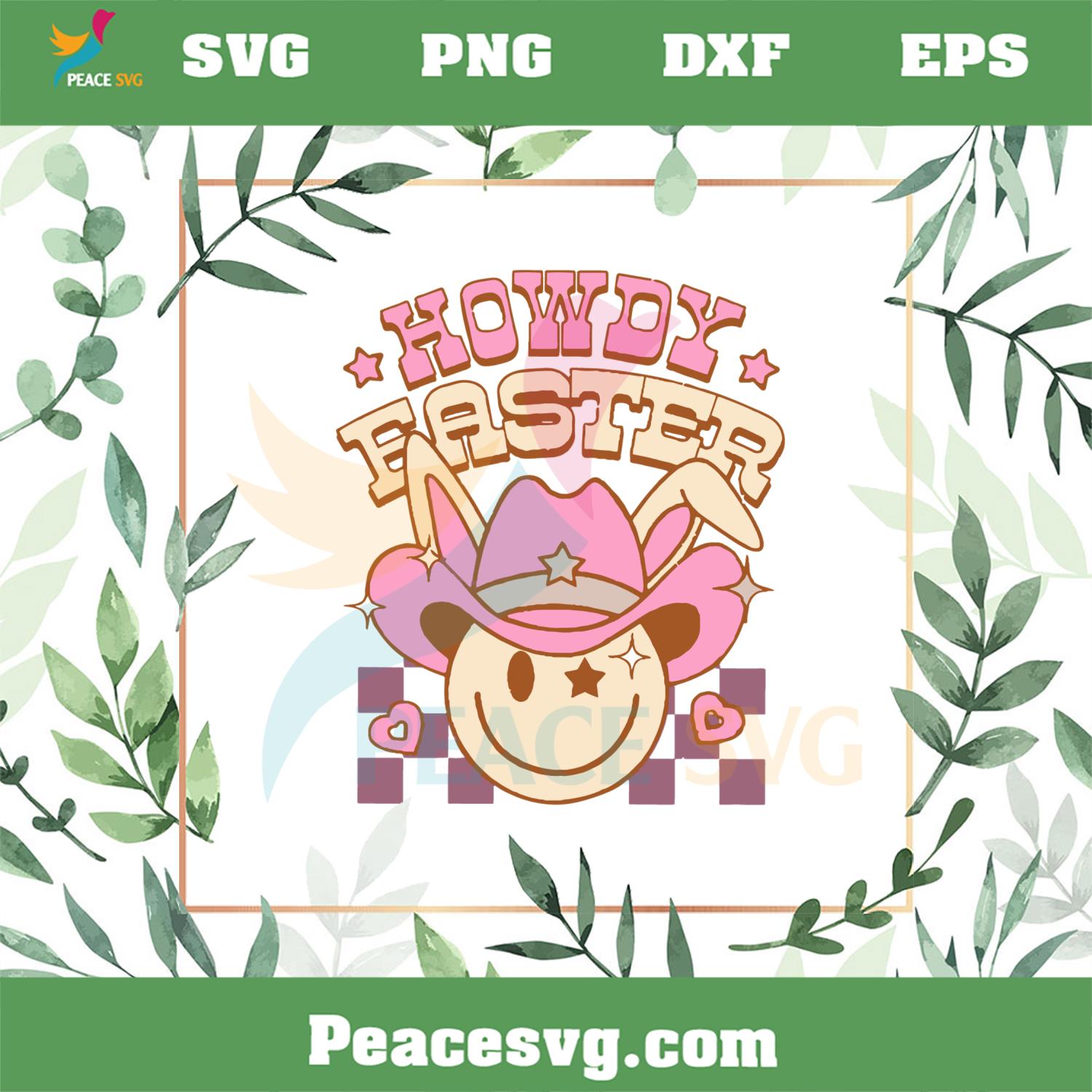 Howdy Easter Cowgirl Western Bunny Cowgirl SVG Cutting Files