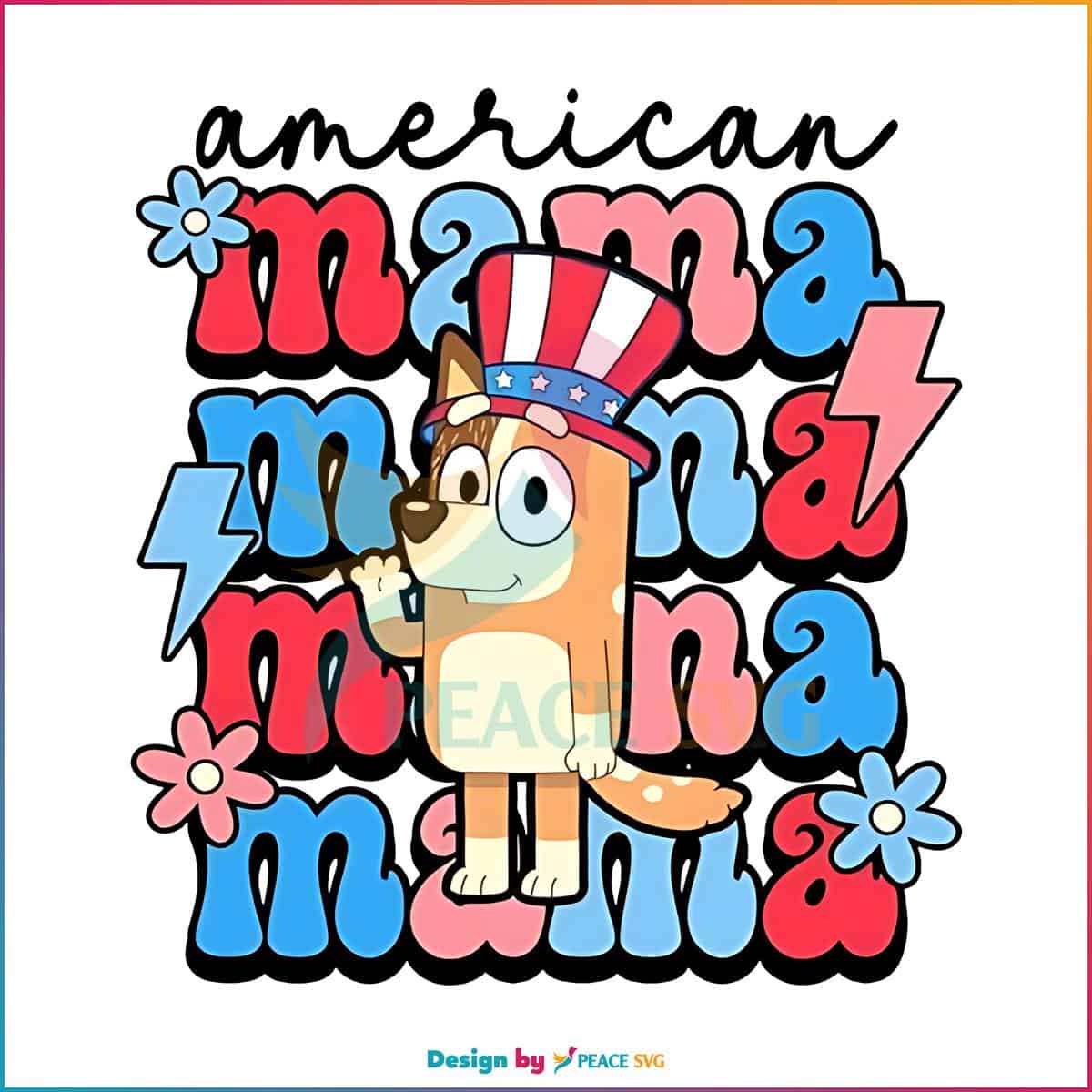 bluey-4th-of-july-american-mama-bluey-png-silhouette-files