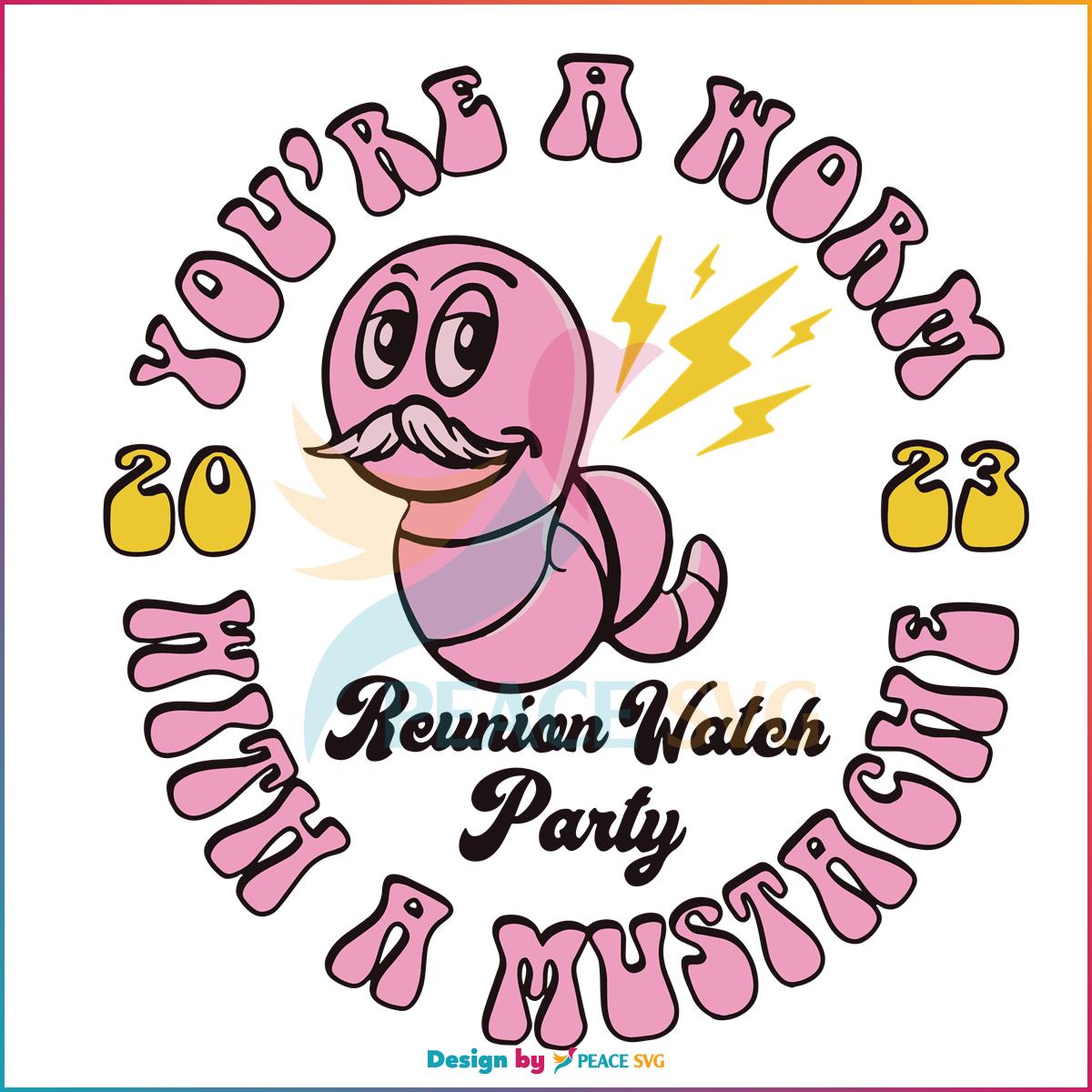 worm-with-a-mustache-reunion-watch-party-svg-cutting-file