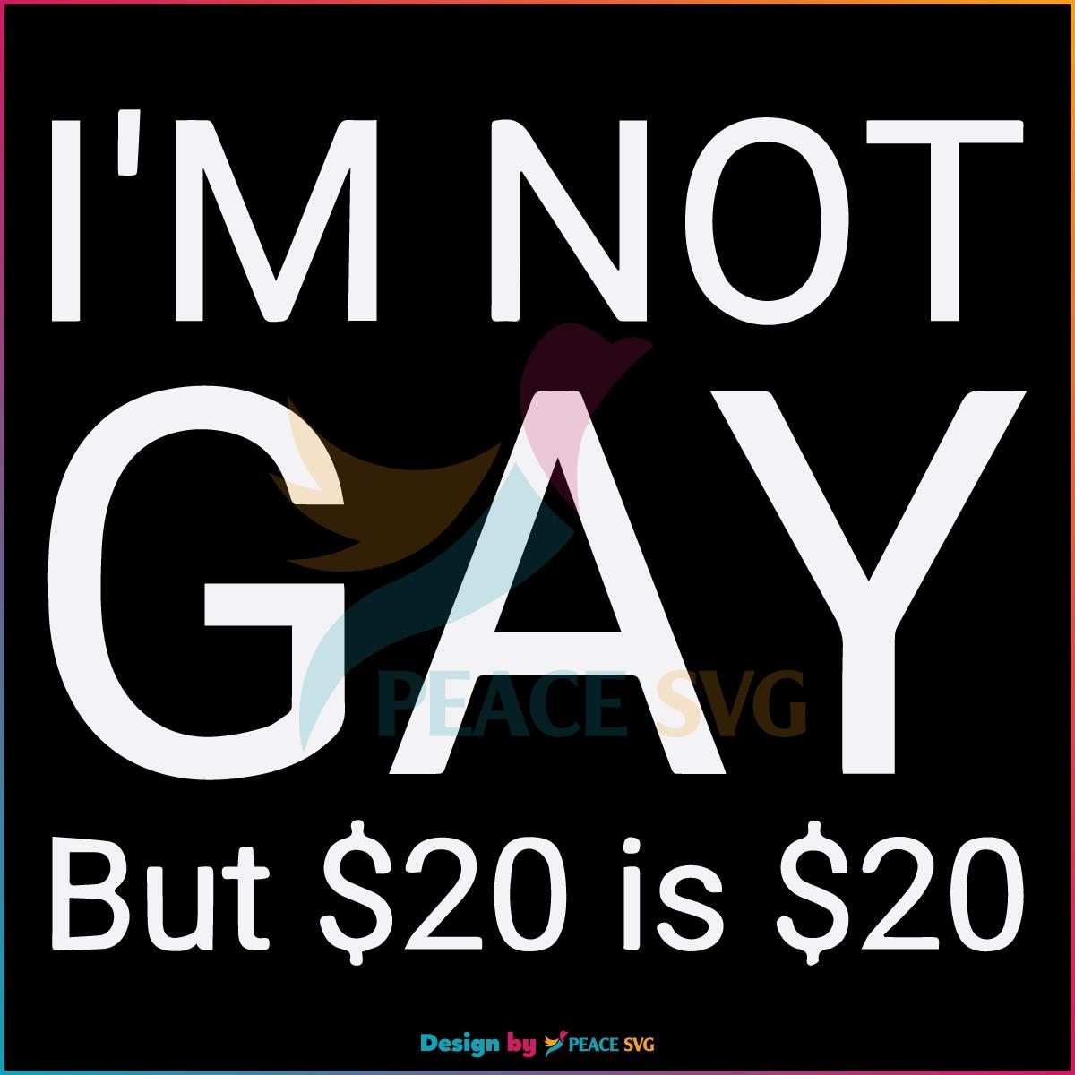 Free I Am Not Gay But $20 Is $20 Funny SVG Graphic Design Files