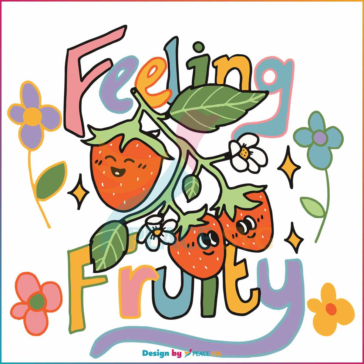 Free Feeling Fruity LGBQT Pride Month SVG Graphic Design Files