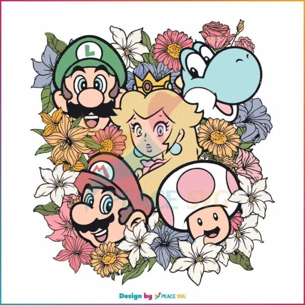 return-to-mario-floral-the-super-mario-svg-cutting-file