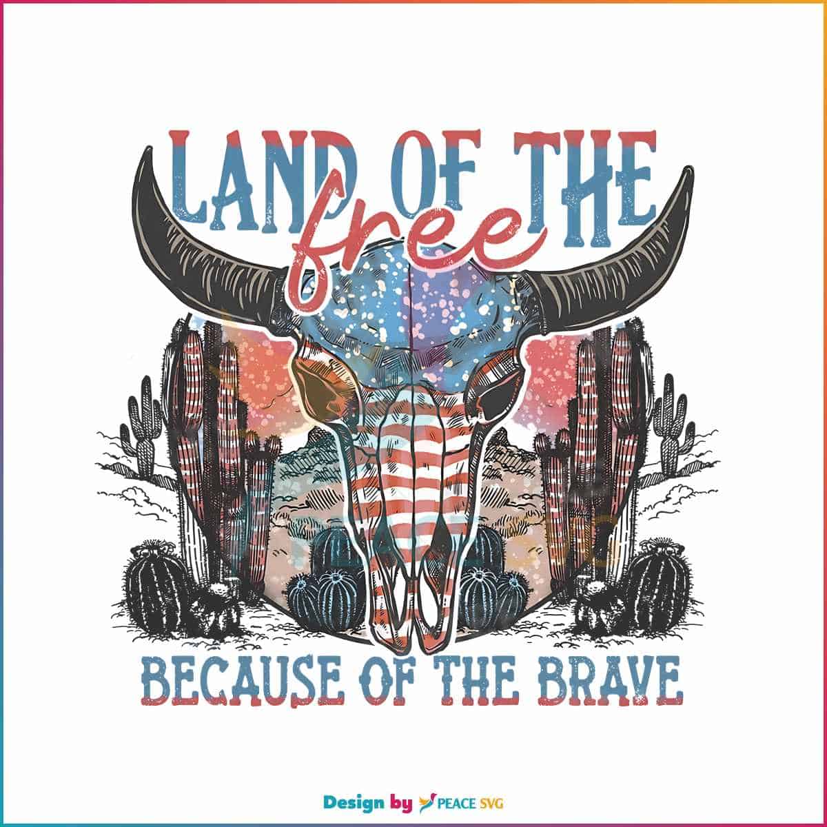 land-of-the-free-because-of-the-brave-western-bull-head-png-file
