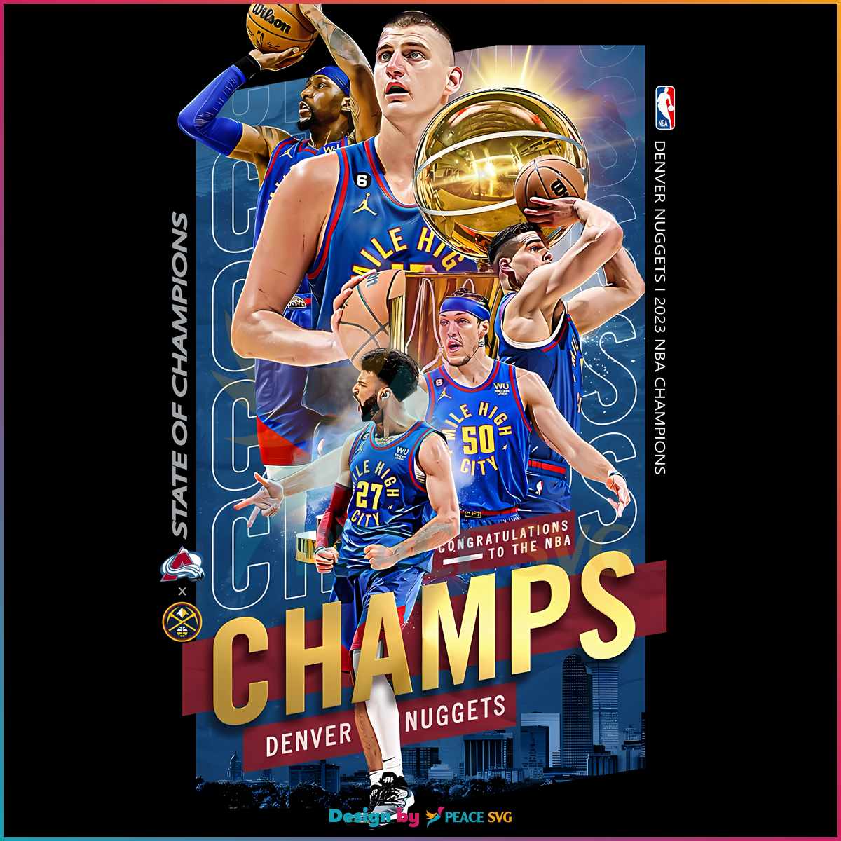 Congrats Denver Nuggets Champs 2023 NBA Finals PNG » PeaceSVG