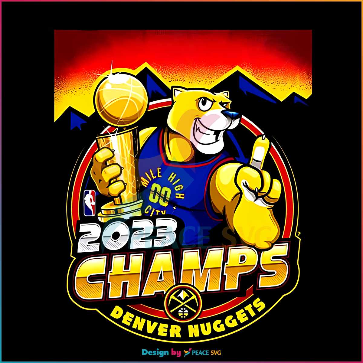 2023 NBA Champs Are Denver Nuggets PNG Silhouette Files » PeaceSVG