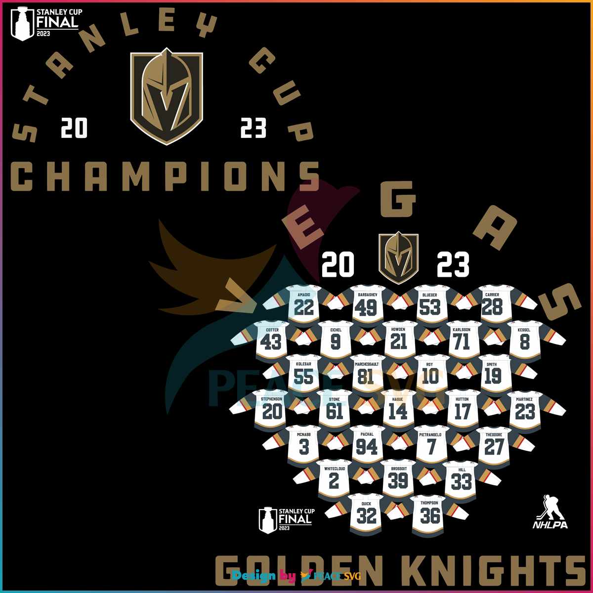 Vegas Golden Knights 2023 Stanley Cup Champions Svg Peacesvg 