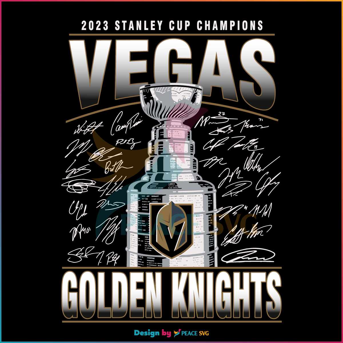 Vegas Golden Knights NHL Champs Signature Roster SVG » PeaceSVG