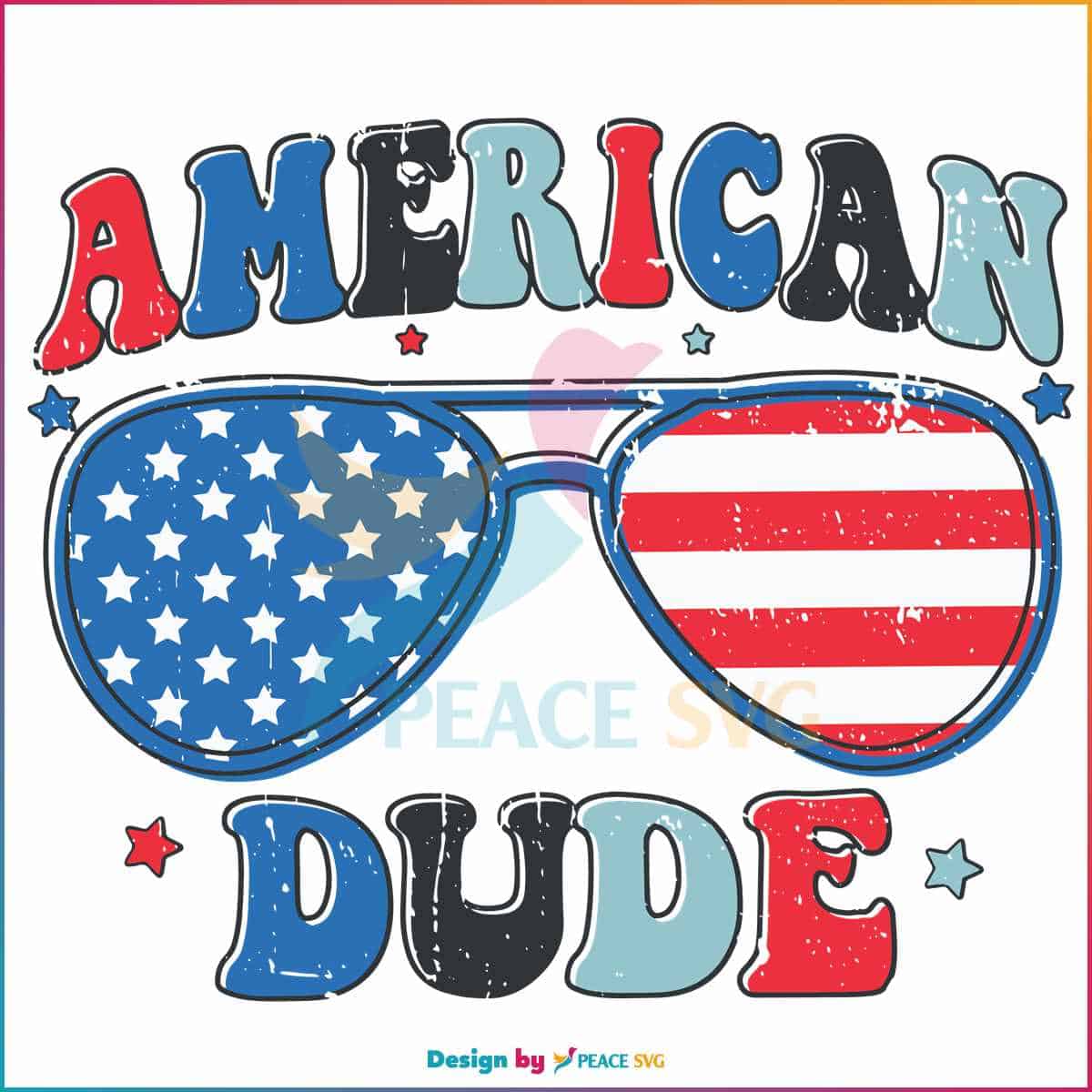 American Dude 4th Of July USA Flag Glasses SVG » PeaceSVG