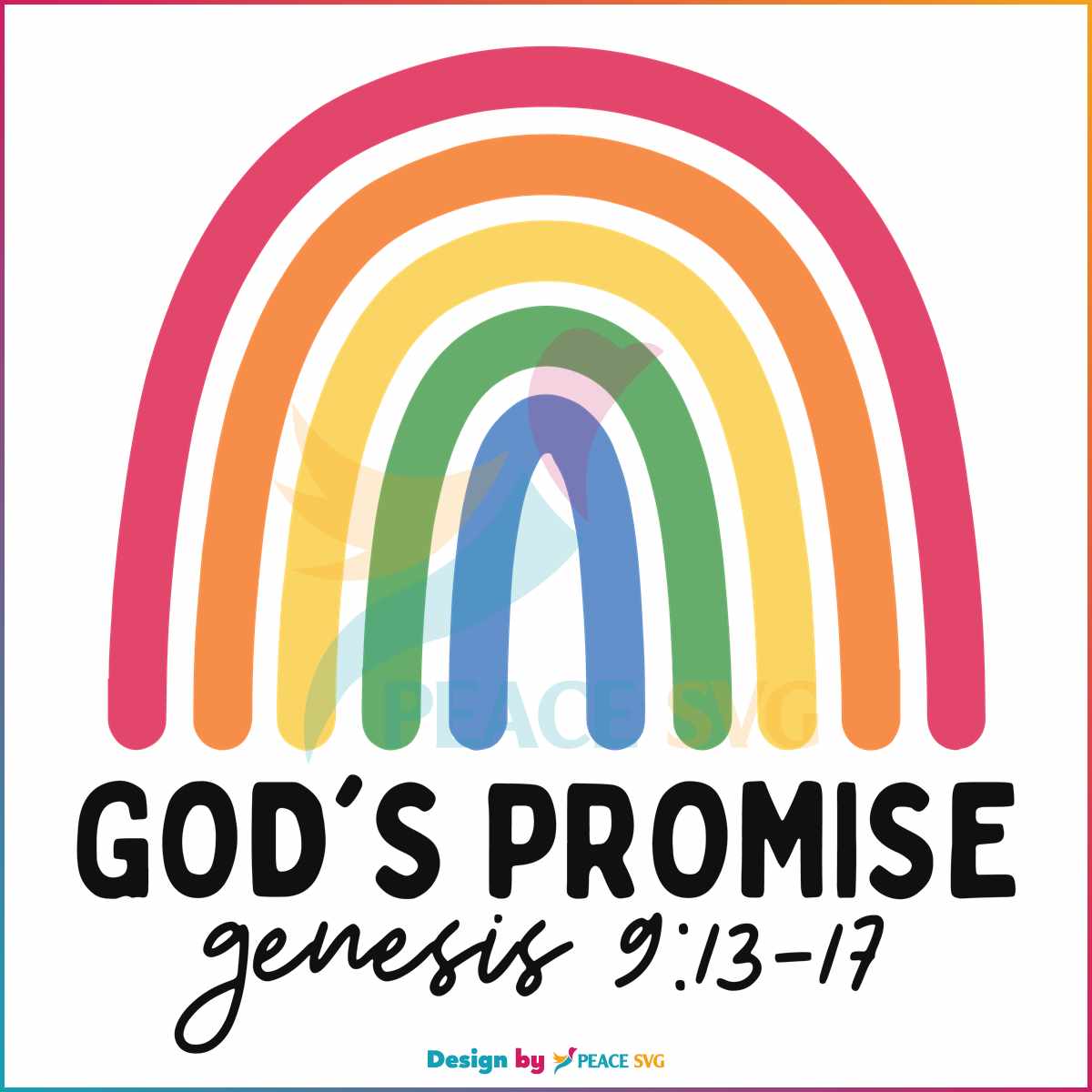 Free Gods Promise Christian Rainbow Jesus Saves Faith SVG