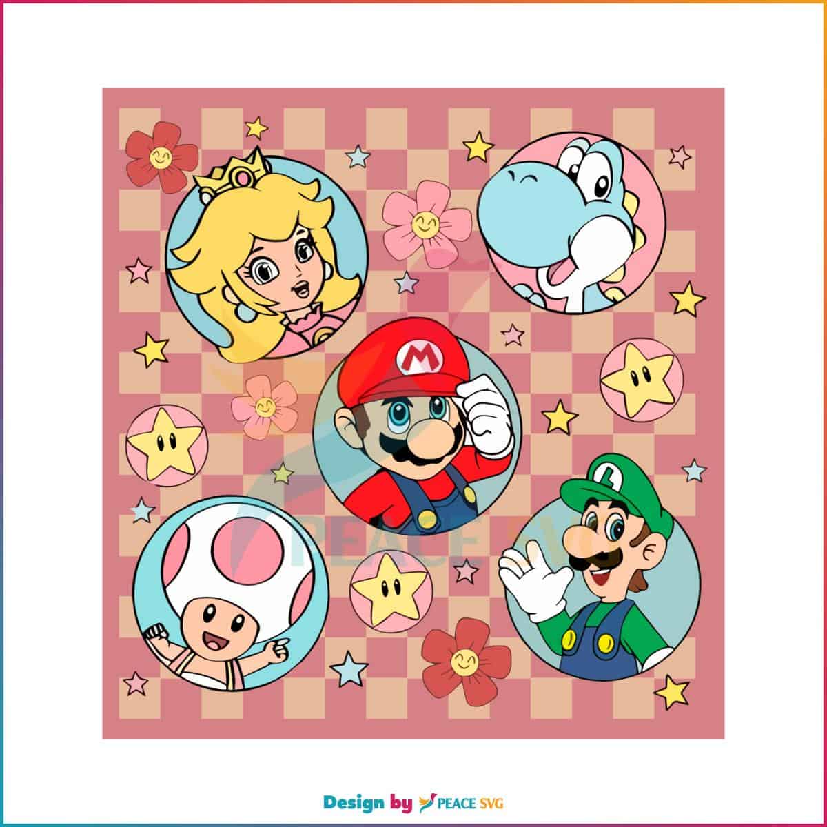 Super Mario and Friends Party SVG Mario Game SVG » PeaceSVG