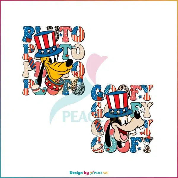 bundle-patriot-goofy-and-pluto-4th-of-july-svg-cutting-file