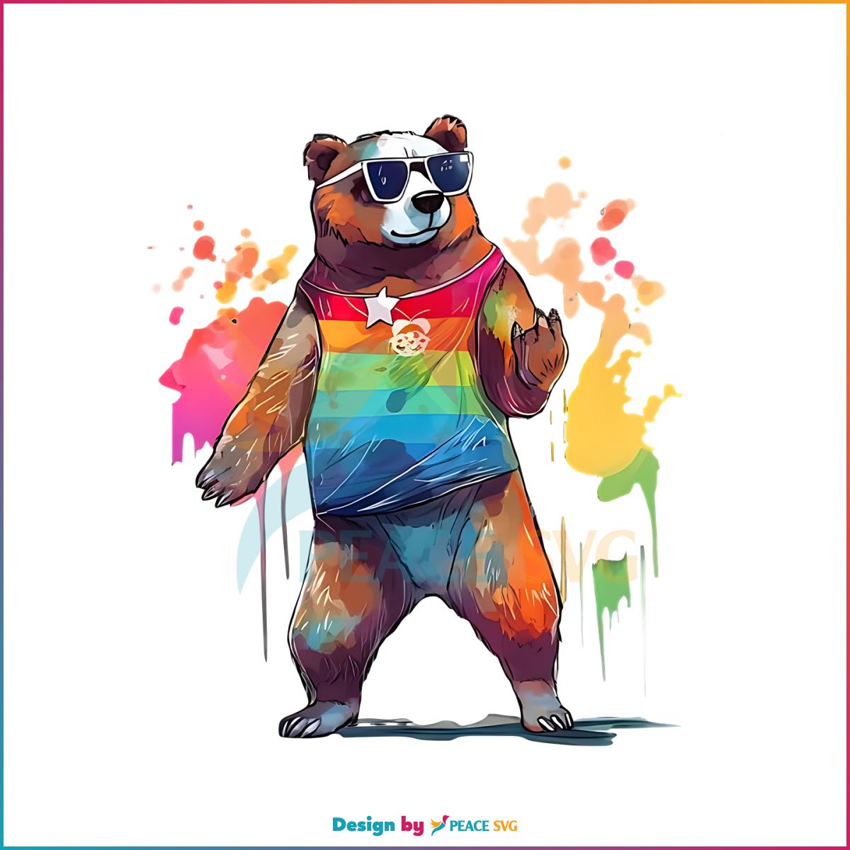Free Gay Bear Pride Rainbow Pride Month PNG Silhouette File