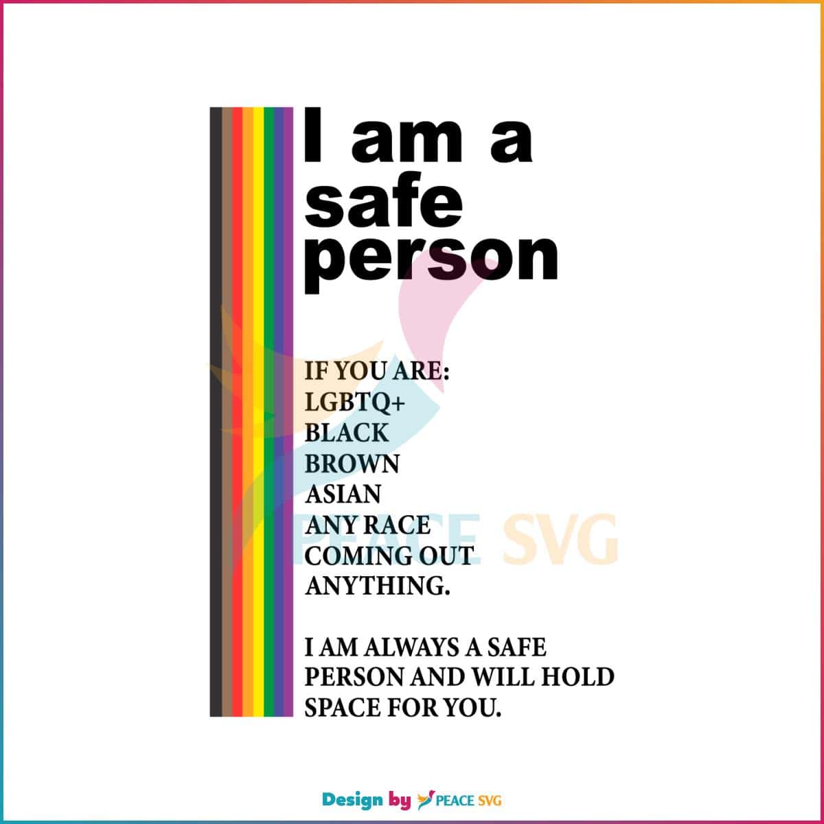 Free I Am A Safe Person SVG Rainbow Safe Person SVG Instant Download ...