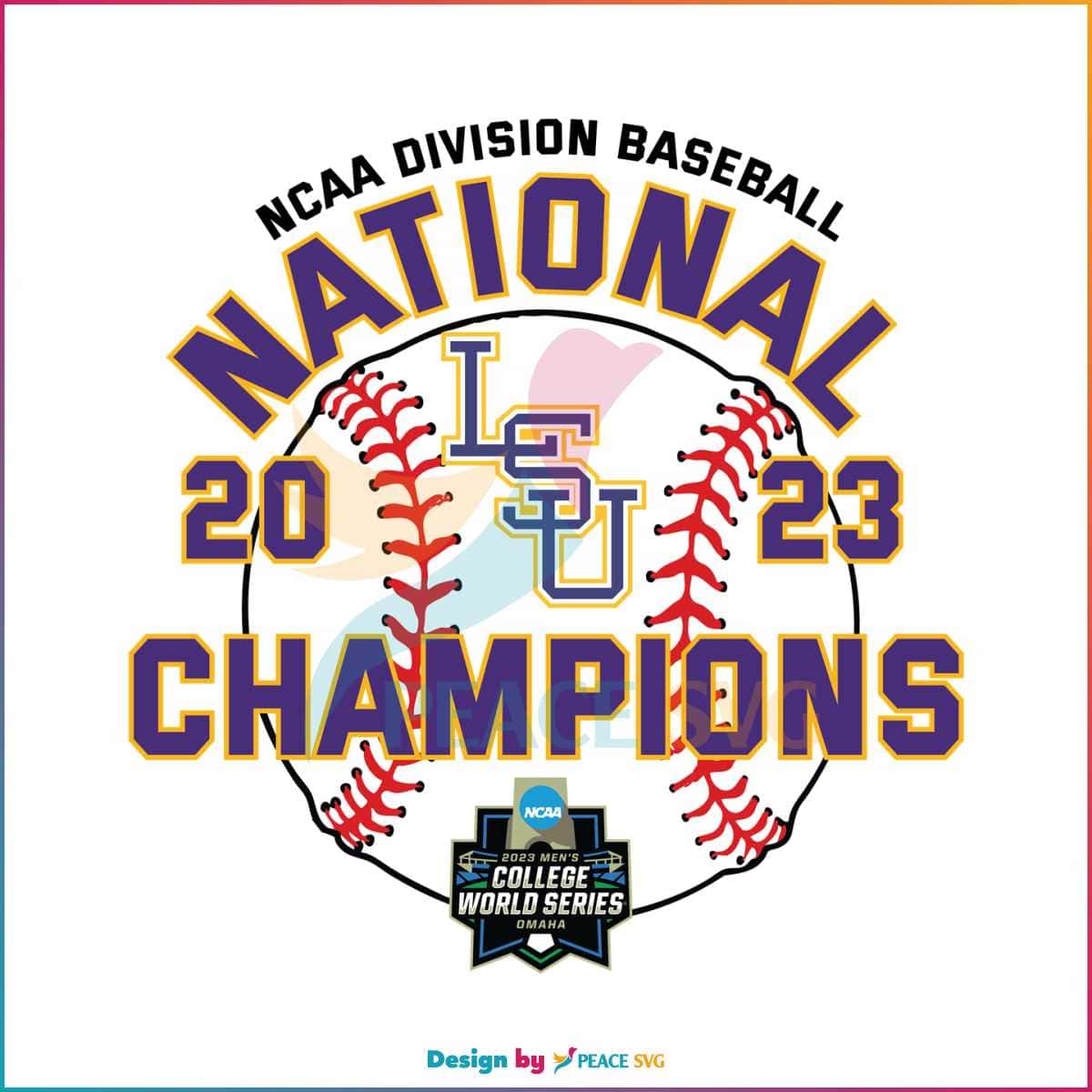 Champion LSU Tigers 2023 NCAA Mens Baseball College SVG » PeaceSVG