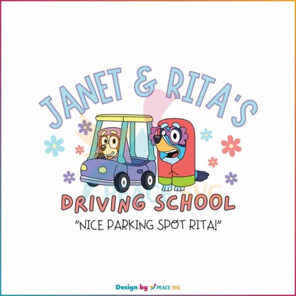 janet-and-rita-driving-school-bluey-famlily-svg-digital-cricut-file