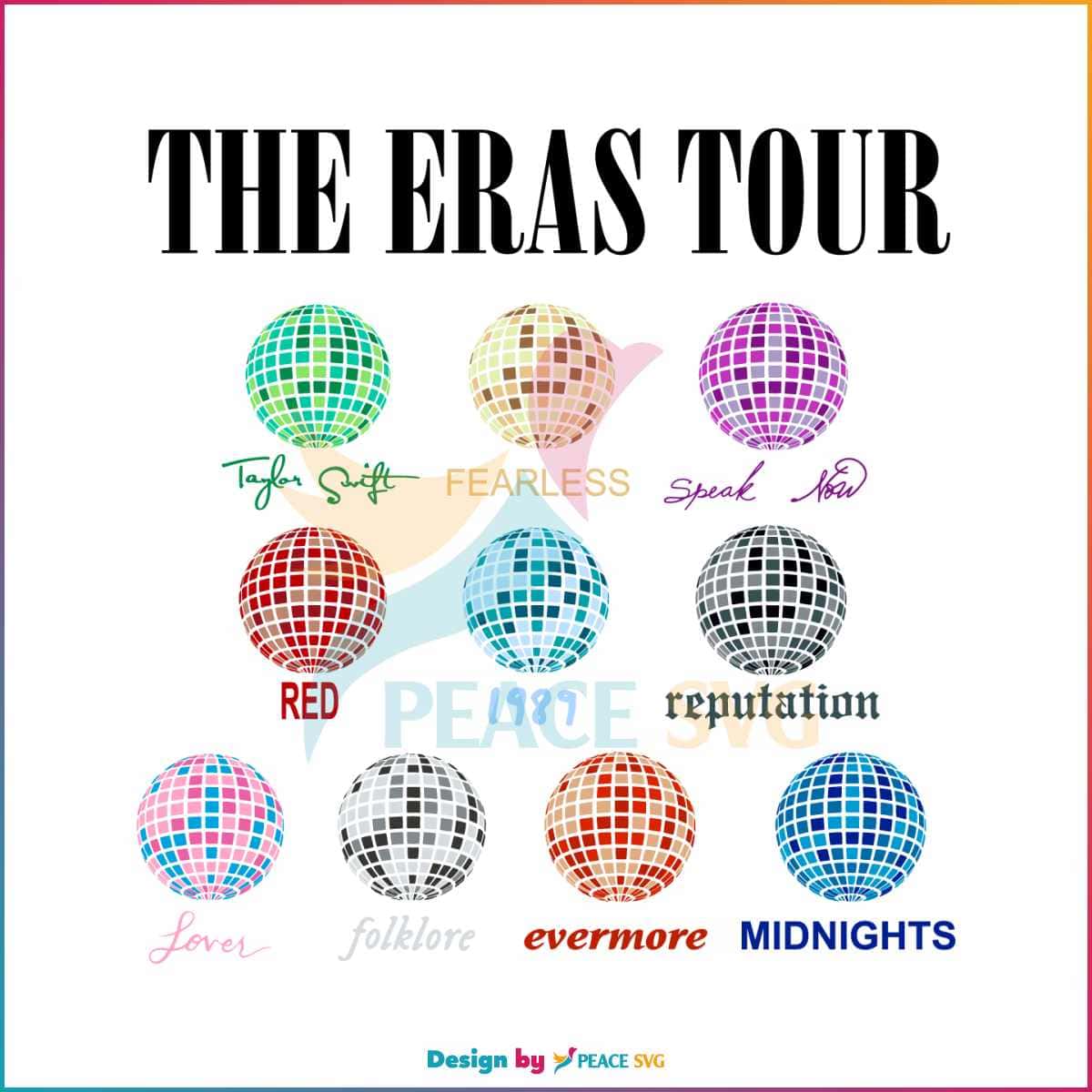 The Eras Tour Disco Ball Taylor Swifts Album SVG Digital Files » PeaceSVG