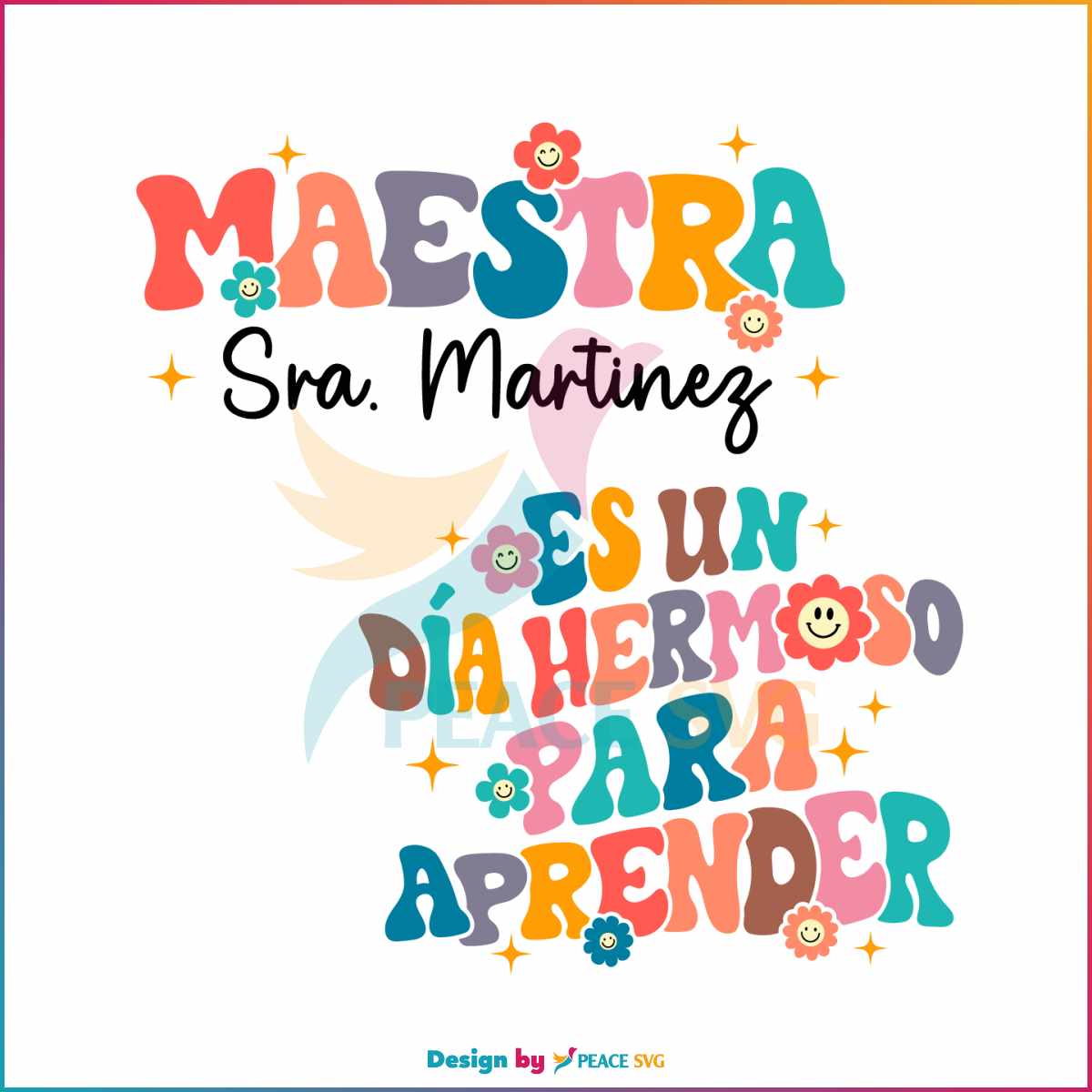 Personalized Maestra It's A Beautiful Day For Learning SVG » PeaceSVG