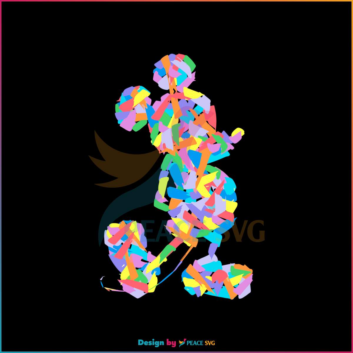 Mickey Stands Colourful SVG Disney Mouse SVG Clipart - PeaceSVG