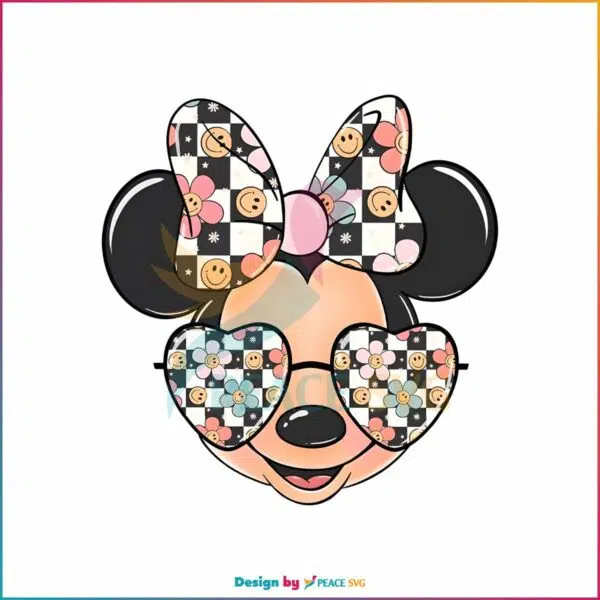 disney-funny-floral-bow-cute-minnie-mouse-with-glasses-png