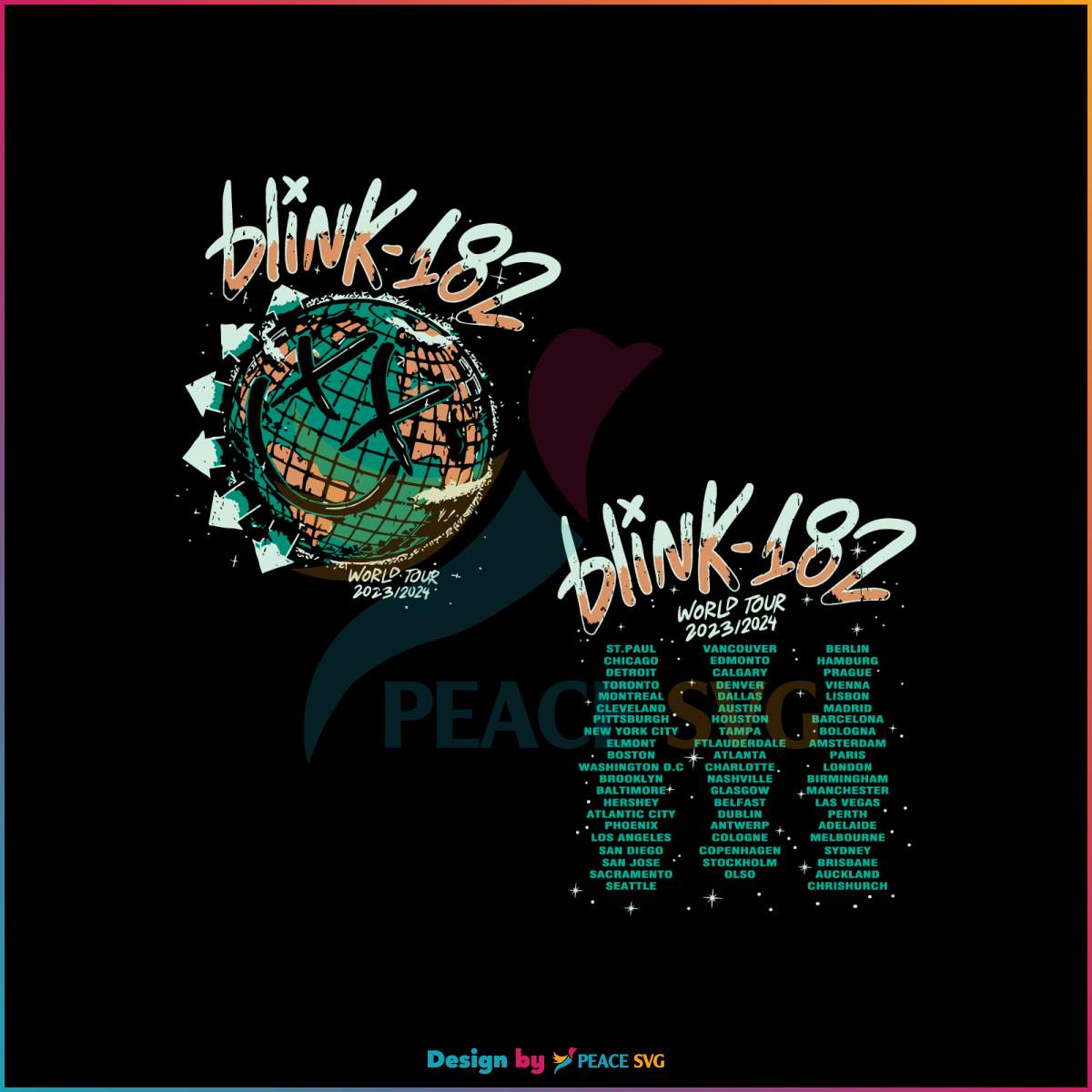 Blink 182 The World Tour 2023 2024 SVG Graphic Design File » PeaceSVG