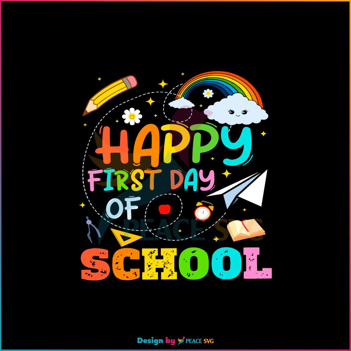 Happy First Day of School Kindergarten Teacher SVG Digital File » PeaceSVG