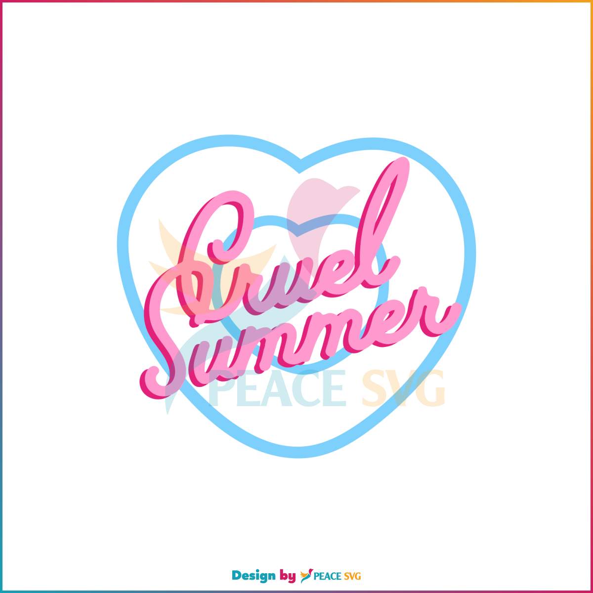 Vintage Cruel Summer Heart Taylor Swift Svg Digital Cricut File Peacesvg 