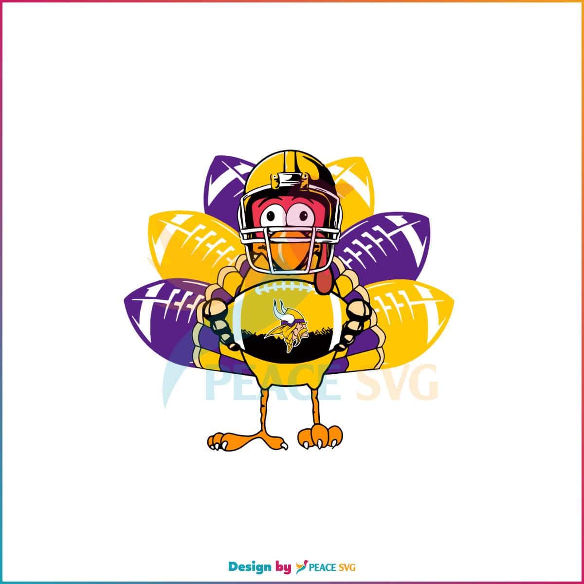 Minnesota Vikings Turkey Thanksgiving SVG Digital File » PeaceSVG