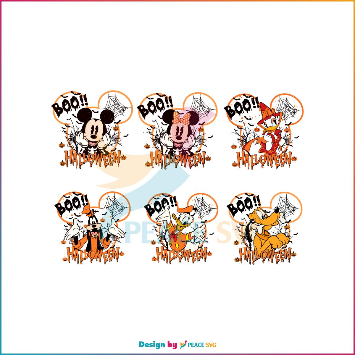Vintage Disney Mickey and Friends Halloween Team SVG Bundle » PeaceSVG