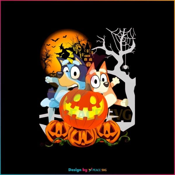 vintage-bluey-and-bingo-halloween-party-png-download