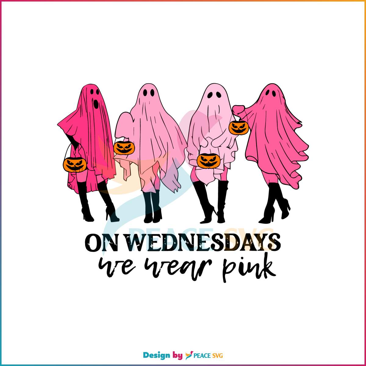 On Wednesday We Wear Pink SVG Halloween Ghost SVG File » PeaceSVG