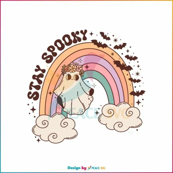 retro-stay-spooky-halloween-rainbow-svg-digital-cricut-file