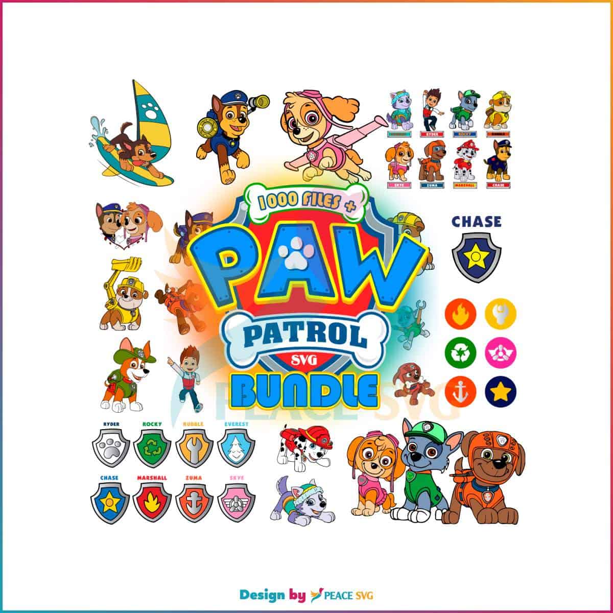 1000 Files Paw Patrol Team Of Superheroes SVG Bundle Instant Download