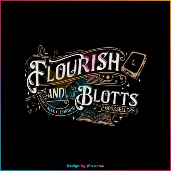 flourish-and-blotts-wizard-book-shop-svg-digital-cricut-file