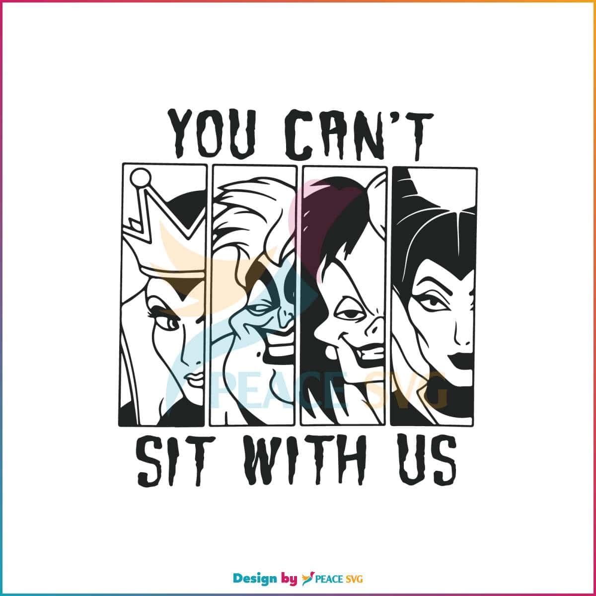 You Cant Sit With Us Disney Halloween Witches SVG Cricut File » PeaceSVG