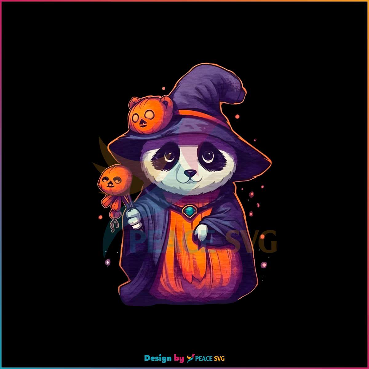 panda-pumpkin-witch-organic-halloween-png-download