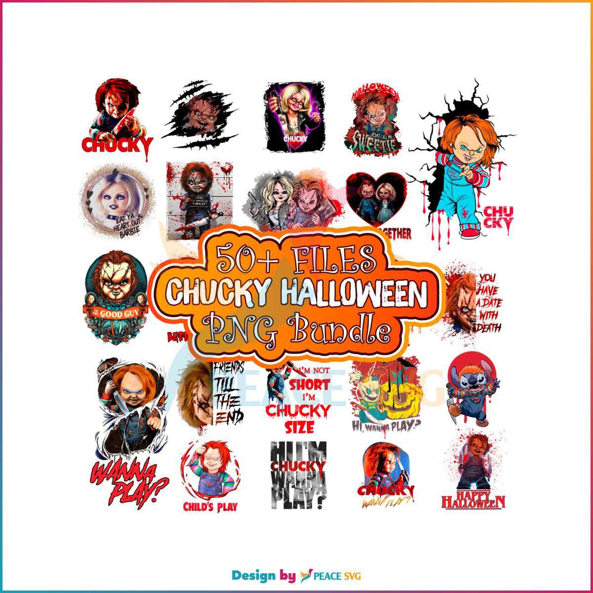 Chucky Halloween PNG Horror Character PNG Bundle