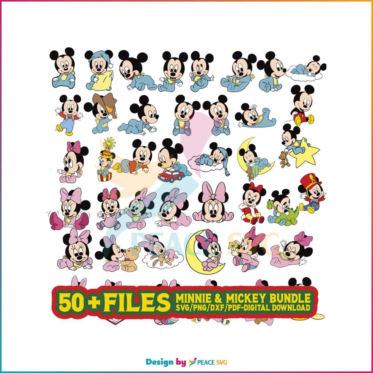 Disney Mickey And Minnie Mouse Svg Bundle Cutting Files Peacesvg