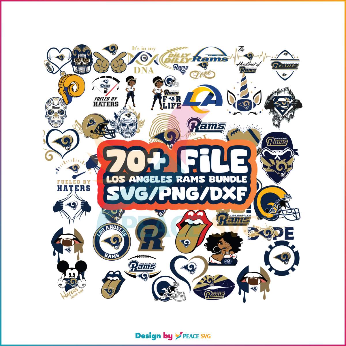 Los Angeles Rams Icon SVG Bundle Graphic Design File