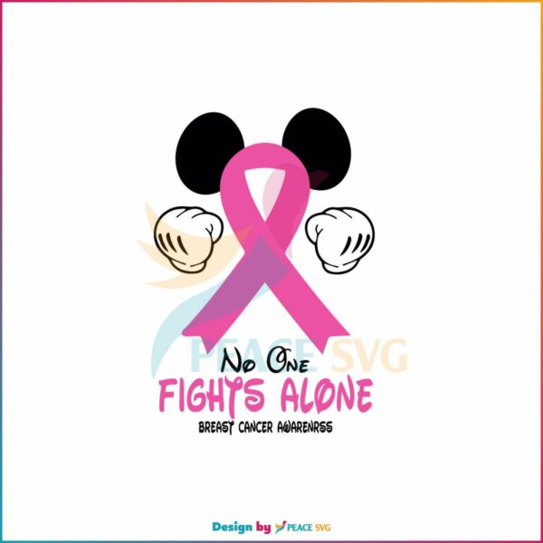 no-one-fights-alone-breast-cancer-awareness-svg-digital-file