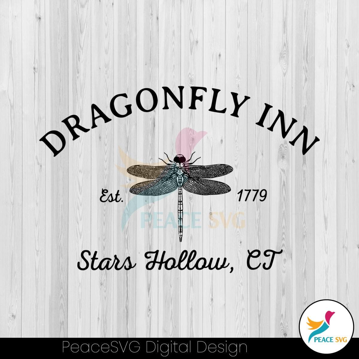 Retro Dragonfly Inn Stars Hollow SVG Digital Cricut File » PeaceSVG