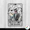 the-reader-tarot-card-skeleton-read-book-svg-digital-file