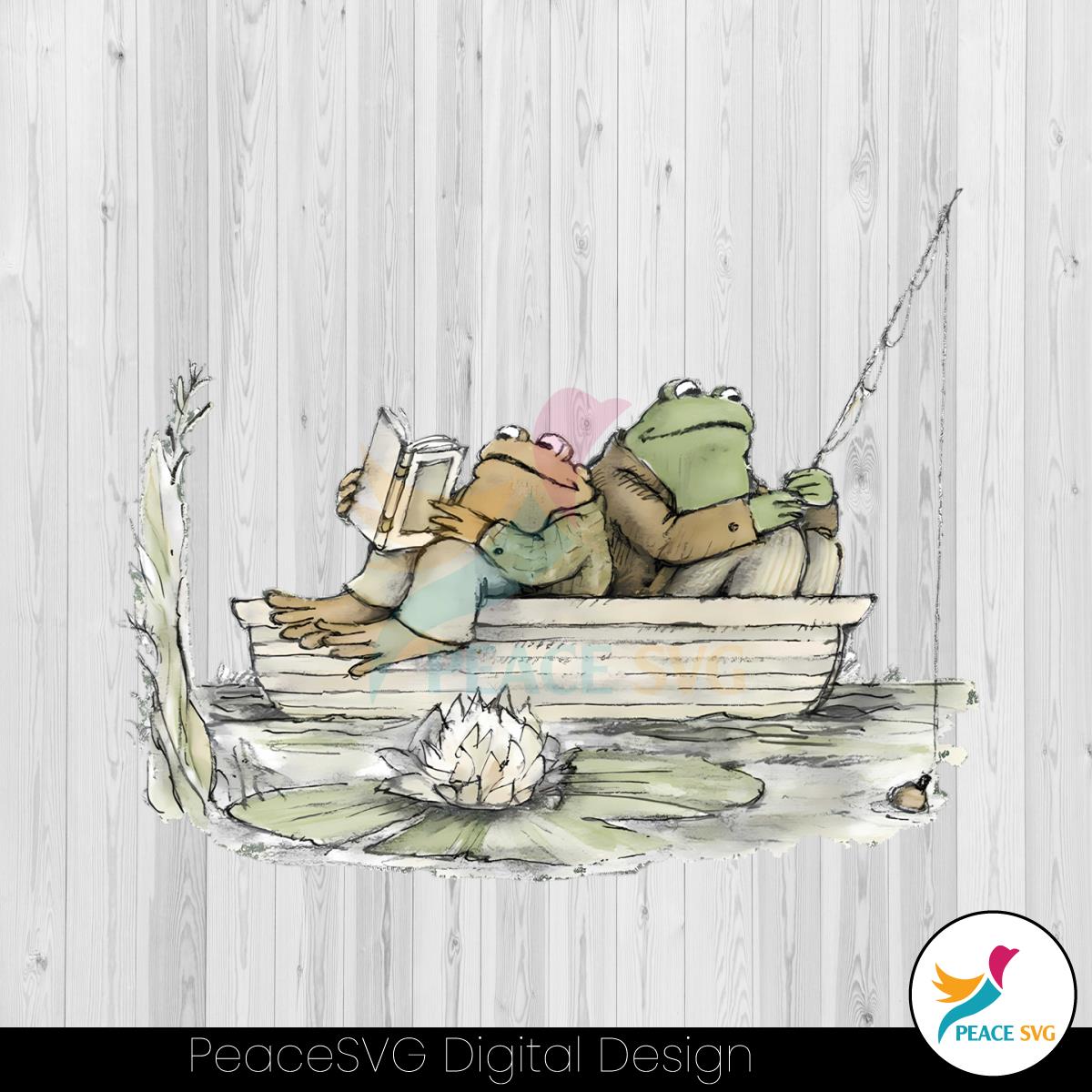 funny-frog-and-toad-read-book-png-sublimation-download
