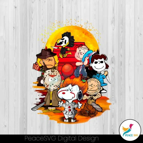 snoopy-with-horror-movie-character-halloween-png-download