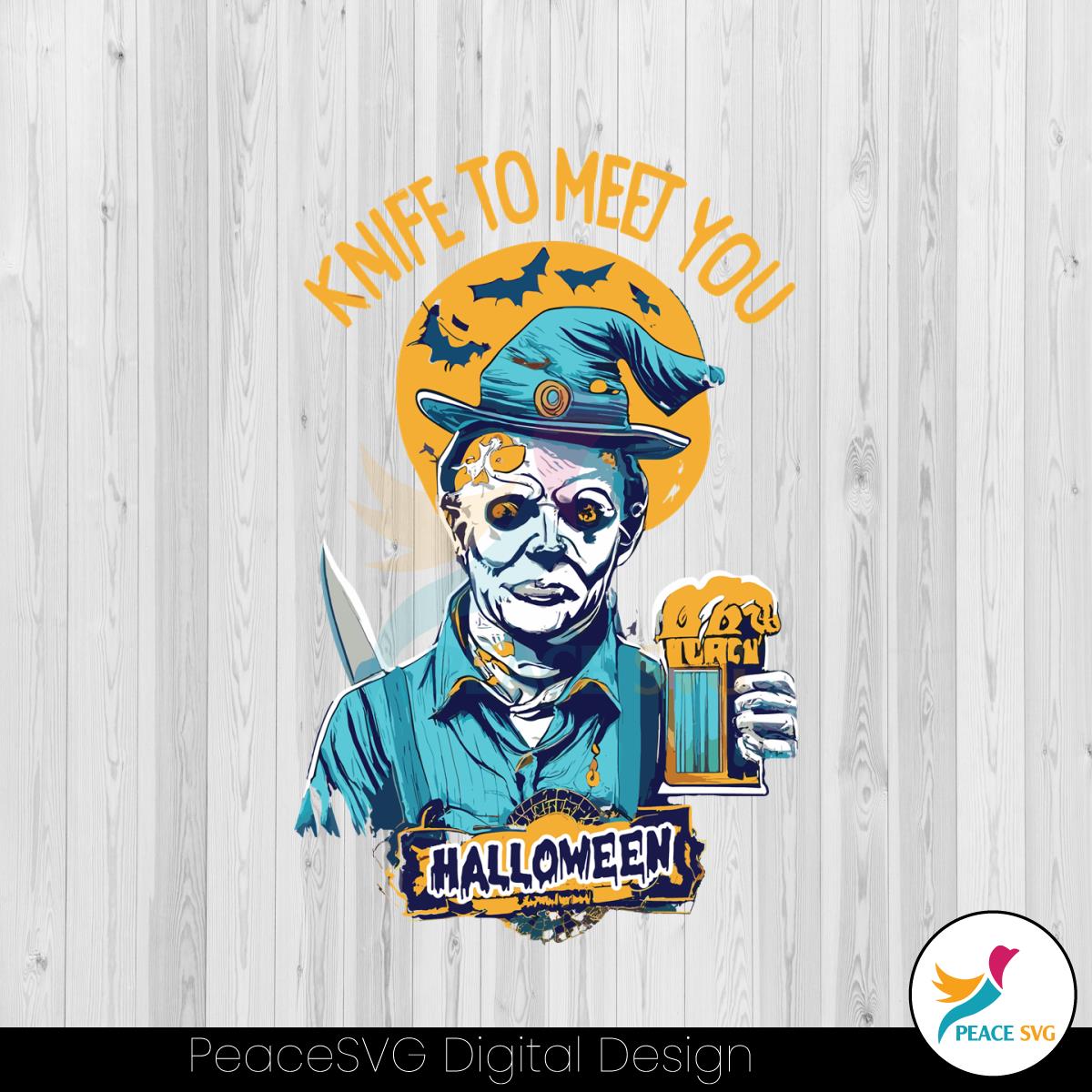 michael-myers-drink-beer-knife-to-meet-you-funny-halloween-svg