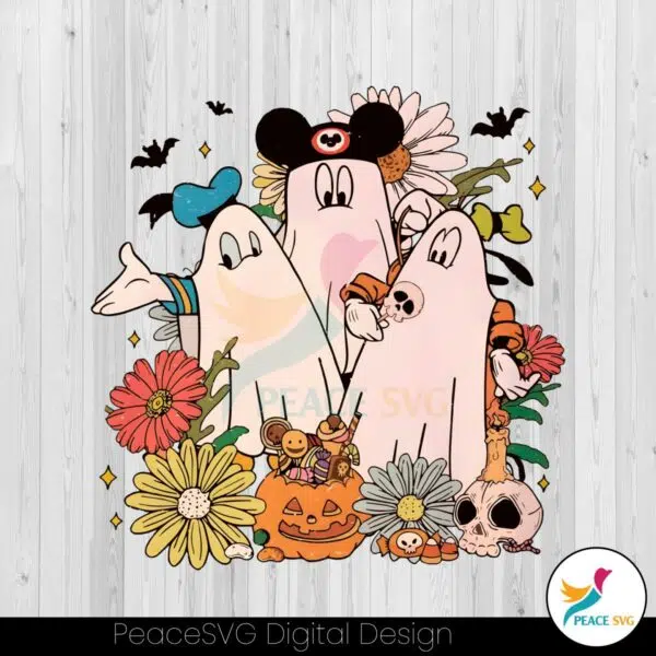 vintage-floral-vitage-mickey-and-friends-ghost-png-sublimation