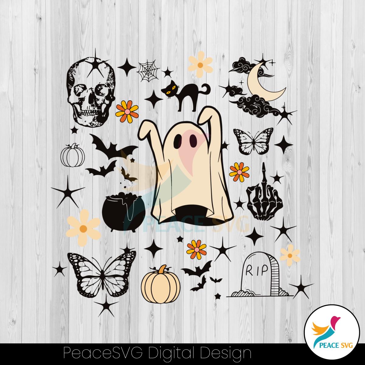 halloween-doodle-ghost-retro-skull-svg-digital-cricut-file